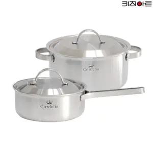 [키친아트] 코델리아 통5중 인덕션가능 스텐레스 냄비세트 2종G(편수18+양수24)