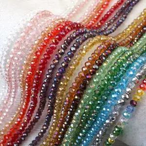 비즈아이 [2-343]크리스탈 론델컷 4mm AB ,1줄(약100개)