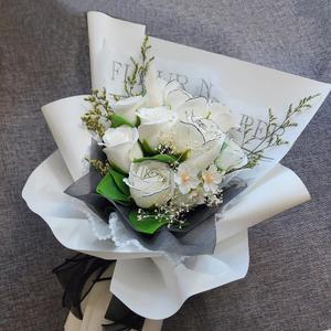 [샤넬장미 화이트컨셉] 샤넬꽃다발 여자친구선물 결혼기념
