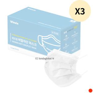 위즈윈 덴탈마스크 비말차단 대형 화이트 50매 X3개