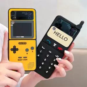 사찌몰 갤럭시z플립5 레트로 안테나 전화기 게임기 폰 케이스