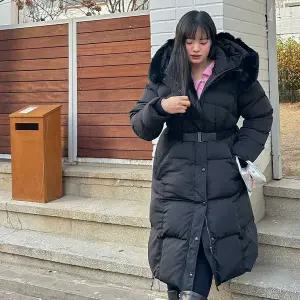 [제작/빅사이즈]이블렛 퓨리마 폭스퍼 웰론 벨트SET 롱패딩 제이스타일