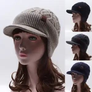 남녀공용 겨울 니트 비니 귀달이 모자 여성 남성 따뜻한 방한모 골프 등산 스포츠 겨울모자 챙모자