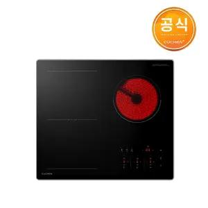 쿠첸 3구 하이브리드 인덕션 전기레인지 플렉스존 최대출력 3300W CIR-C3F3120DSBE 자가 방문