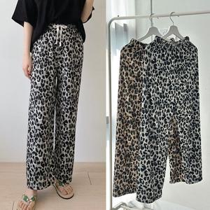 레오파드 통바지 와이드 골지 팬츠 밴딩팬츠 교복 여름 바지