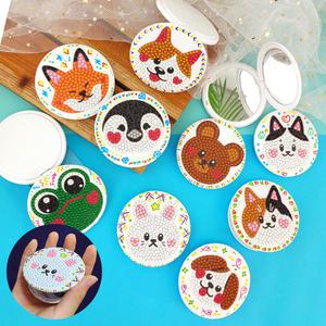 반짝반짝 보석십자수 원형 손거울 만들기 - 동물 옵션