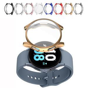 갤럭시워치 5 4 심플 단색 컬러 강화 필름 액정 보호 베젤링 범퍼 실리콘 풀커버 케이스 40 44 m