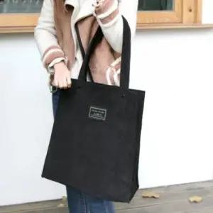 아트박스 블랑블랙 [블랑블랙]골덴 쇼퍼백  블랙 그레이)