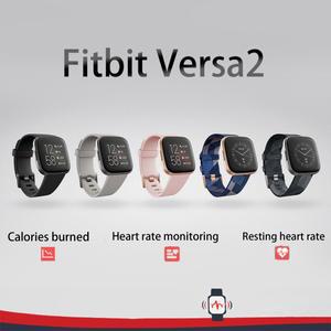 심박수, 음악, Alexa 내장, 수면 및 수영 추적 기능을 갖춘 Fitbit Versa 2 건강 및 피트니스 스마트워치, 블랙/카본