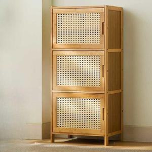 주방 틈새수납장 라탄 원목 색상 레트로 2단 고무나무 슬림 현관 14cm 화이트 모던