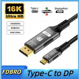 16K USB C 케이블 80GBPS TYPE 단방향 전송 60HZ DISPLAYPORT 2.1 /AIR 노트북용 DP2.1 DSC