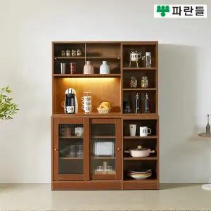 [착불배송] 파란들가구 1200 미닫이유리문 수납상부장세트 다용도수납장세트