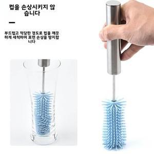 반자동 스테인레스 스틸 청소 브러시 실리콘 컵 누르고 회전 다기능 얼룩 제거 가정호환 도구