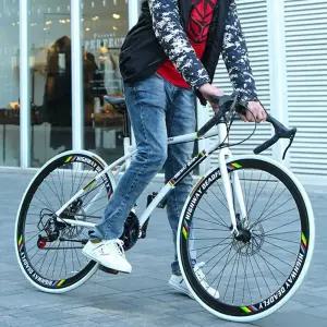 로드 자전거 초경량 공원 트랙 남학생 라이딩 사이클 로드자전거(24단40)-화이트블랙