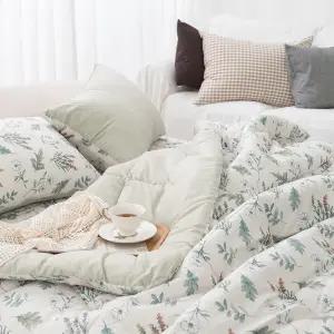 항균 차렵이불 플로럴 베이지 소프트 마이크로 국내생산 침구 기숙사 펜션 병원 단체이불