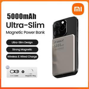 Xiaomi 5000mAh 마그네틱 보조베터리 iPhone 16 15 Samsung 용 Magsafe 슬림 무선 휴대용 외장 배터리