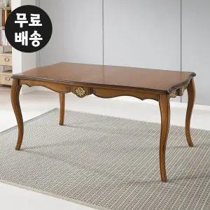 [벤티스가구]프렌 원목 식탁 테이블 엔틱 6인용 탁자 6인 다이닝 테이블 주방 상판(1700/브라운)