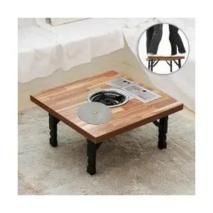 가정용 미니 불판 테이블 접이식 2인용 좌식 식탁 원룸 자취방 부르스타