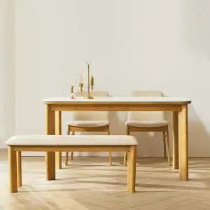 보루네오 엘리브 리움 4인용 세라믹 식탁 2인 벤치 1P 인조가죽 의자 2P 세트 pn928