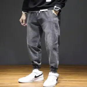 겨울 융 기모 데님 팬츠 빅사이즈 밴딩 조거 블랙진