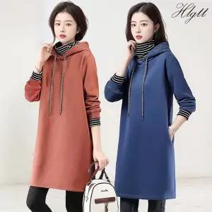 [헬리꽁땡] 스트라이프 목터틀 기모원피스 2종