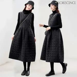 [플로레센스] 블랙 퀼팅 컬트 원피스
