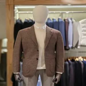 지이크 가을/겨울 캐주얼 울 블렌디드 건클럽체크 블레이저  PHEAH4007 BR HDCH_SH