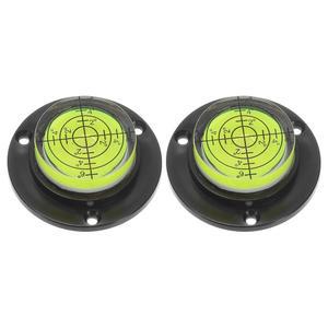 HARFINGTON 2pcs 고정밀 수평 버블 레벨 49x16.5mm 원형 황소 눈 높이 측정 레이아웃 도구, RV TV 액자 걸이 도구 레벨러, 블랙 그린
