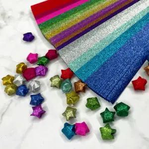 레인보우 반짝이 별접기 별종이 세트