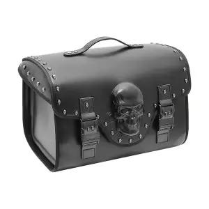 스포츠레저 바이크 오토바이용품 32L 블랙 PU 가죽 오토바이 트레일러 테일 백 3D 해골 디자인 대부분의 오