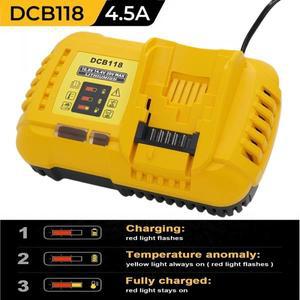 DCB118 Dewalt Flexvolt 20V/60V 최대 배터리 용 12V 14.4V 18V 20V 4.5A 리튬 이온 고속 충전기 DCB120 DC