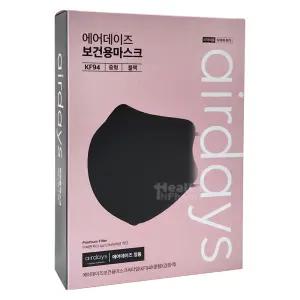 에어데이즈 보건용마스크 씨타입 KF94 중형_블랙 10매/국내산/식약처 허가
