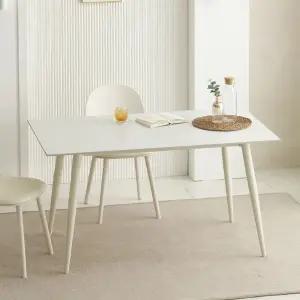 루아 4인용 포세린 통 세라믹 식탁 테이블 1400 웜화이트