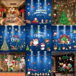 크리스마스 24종 따가움 정전기없는 창문 윈도우 산타 눈송이 트리 데코 스티커