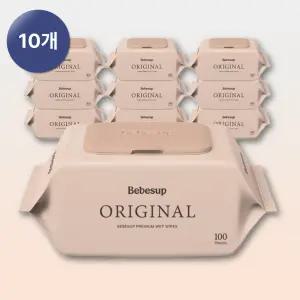 베베숲 오리지널 100매 캡 10팩 대용량 플레인 아기물티슈