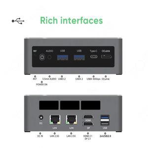 Oculink 미니 PC 게이머 AMD 라이젠 AI 9 HX 370 365 7 PRO 360 USB4.0 2xDDR5 2xPCIe4 데스크탑 게이밍