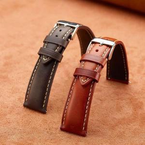 오일 왁스 천연 가죽 시계줄 18mm 19mm 20mm 21mm 22mm 레트로 소가죽 시계 스트랩 팔찌 퀵 릴리즈 손목시