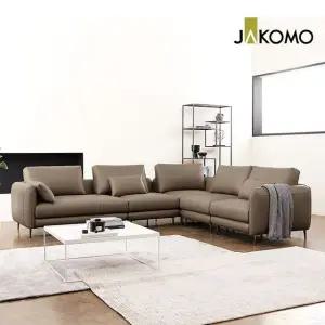 [자코모] 하모니 모듈 4인 코너형 천연면피 소가죽 소파