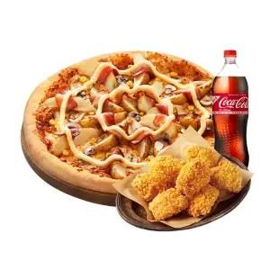 도미노피자 포테이토 (L) + 콘 크런치 치킨 + 콜라 1.25L