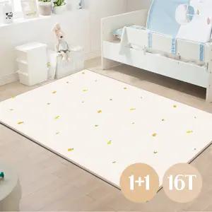 1+1  PE 웰빙플러스 놀이방매트 오렌지레몬 185x140x1.6cm 2중엠보 논슬립