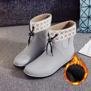 Rly 여성 겨울 기모 탈부착 방한 레인부츠 신발 TA