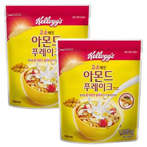 [대용량]켈로그 아몬드 푸레이크, 1200g, 2개