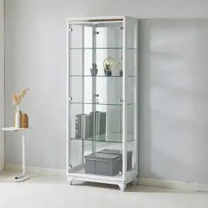 [모던탑21]이지-프리미엄 700-5단 장식장 진열장 [도어 = 강화유리]