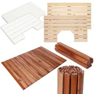 PS 편백나무 히노끼 마호가니 원목 발판 롤 매트 / 욕실발판 화장실 현관 베란다 캠핑 깔판 발매트 나무