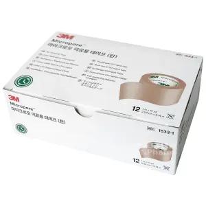 3M 마이크로포 의료용 테이프(탄/살색) 12롤 1533-1/종이반창고/살색/의료용테이프