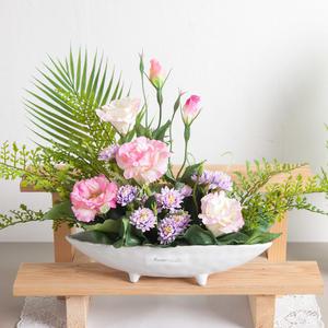 리시안셔스 조화 센터피스 코타르리시안 수반 set 50cm 인테리어 꽃 테이블 행사 장식 소품 꾸미기