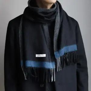 [러쉬룸/폴엔나나/킹스로드]  캐시미어울 롱머플러,  심플체크 선물용 남자여자커플 긴목도리 더스트백