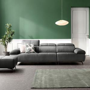 [스툴무료][자코모] 오딘 3.5인 기능성 슈렁큰 천연면피 소가죽 소파(전면가죽적용)+올가죽스툴