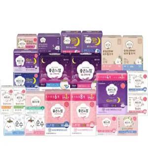 좋은느낌 생리대 소형 중형 대형 오버나이트 수퍼롱  팬티라이너 골라담기