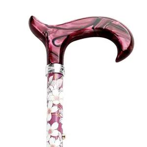 프랑스 파이에 베이지플라워 패턴 폴딩형 지팡이